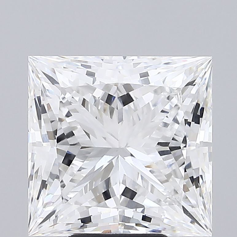 7.04 Carat Princess Shaped, Ideal Cut, E Color, VVS2 Clarity, IGI Certified Lab Grown Diamond