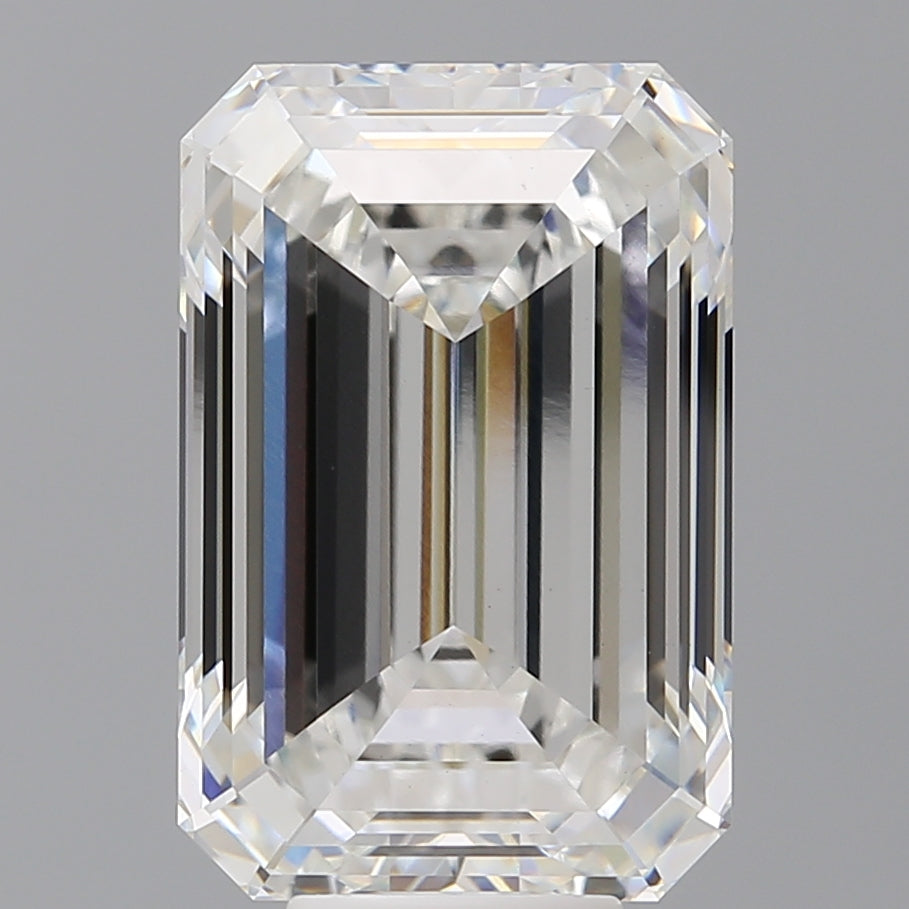 9.58 Carat Emerald Shaped, Ideal Cut, F Color, VVS2 Clarity, IGI Certified Lab Grown Diamond