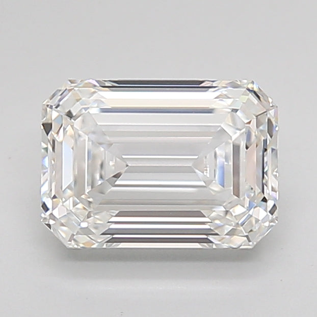 1.57 Carat Emerald Shaped, Ideal Cut, E Color, IF Clarity, IGI Certified Lab Grown Diamond