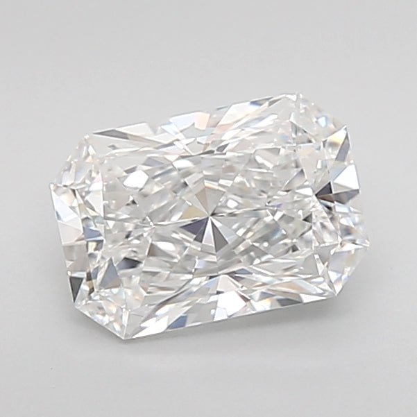 1.58 Carat Radiant Shaped, Ideal Cut, E Color, VVS2 Clarity, IGI Certified Lab Grown Diamond