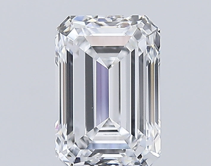 1.50 Carat Emerald Shaped, Ideal Cut, D Color, VVS2 Clarity, IGI Certified Lab Grown Diamond