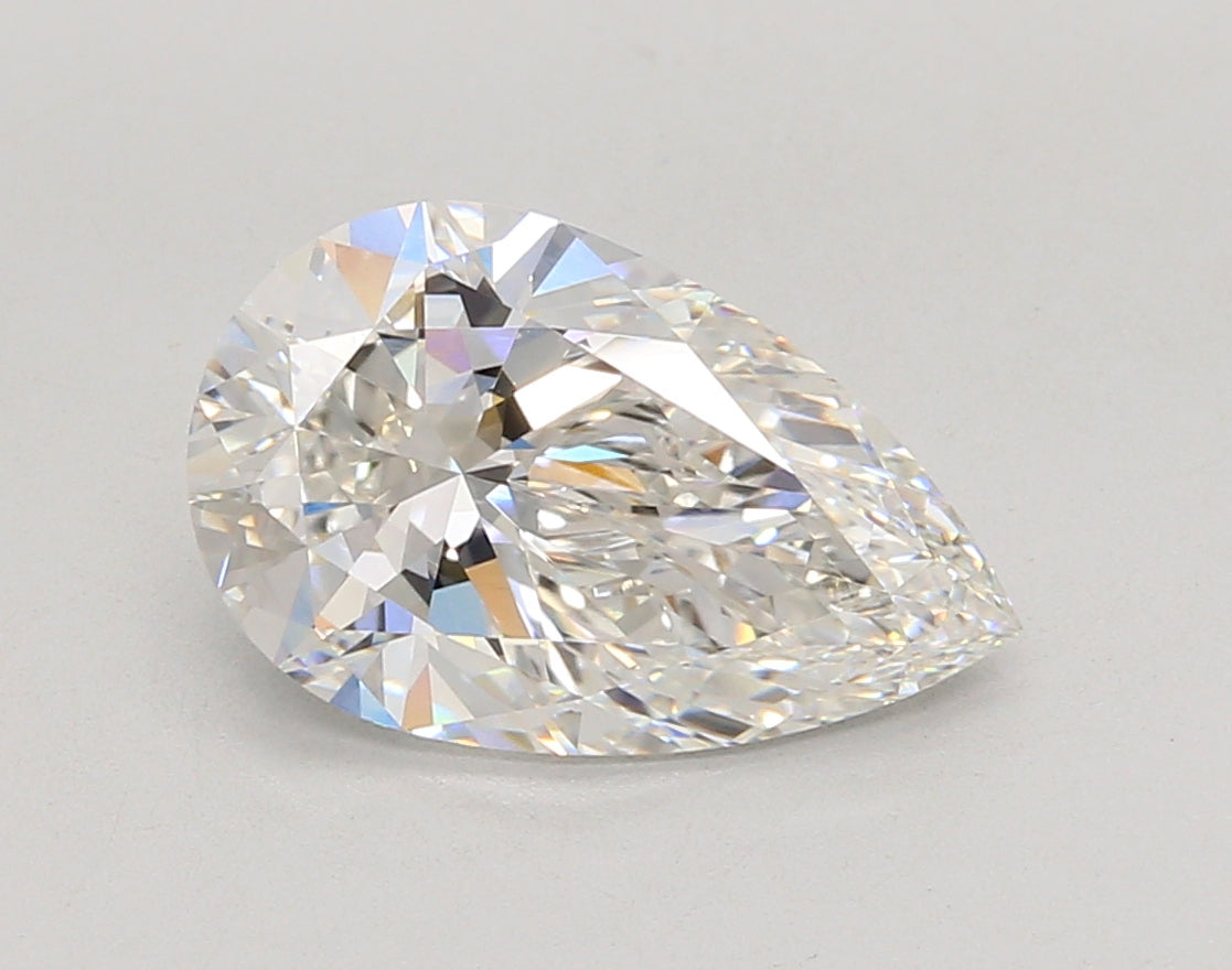 3.04 Carat Pear Shaped, Ideal Cut, F Color, VVS2 Clarity, IGI Certified Lab Grown Diamond