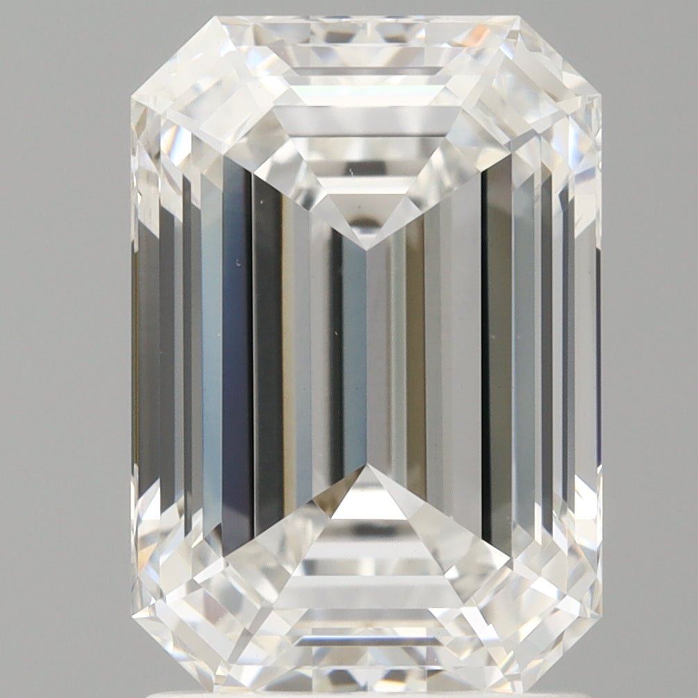 2.10 Carat Emerald Shaped, Ideal Cut, E Color, VVS2 Clarity, IGI Certified Lab Grown Diamond