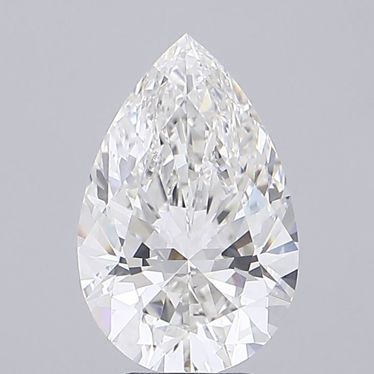 5.03 Carat Pear Shaped, Ideal Cut, F Color, VVS2 Clarity, IGI Certified Lab Grown Diamond