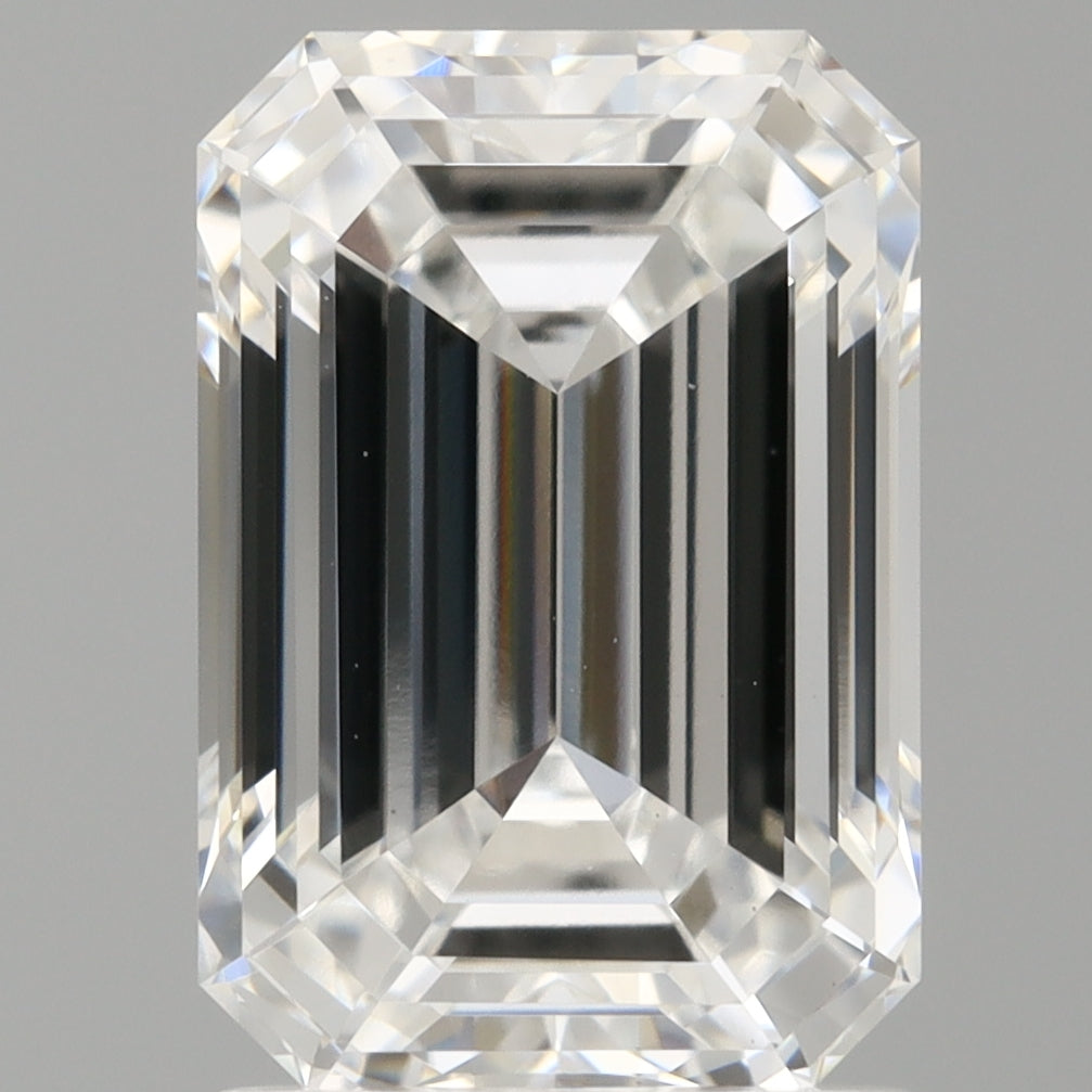 2.10 Carat Emerald Shaped, Ideal Cut, D Color, VVS2 Clarity, IGI Certified Lab Grown Diamond