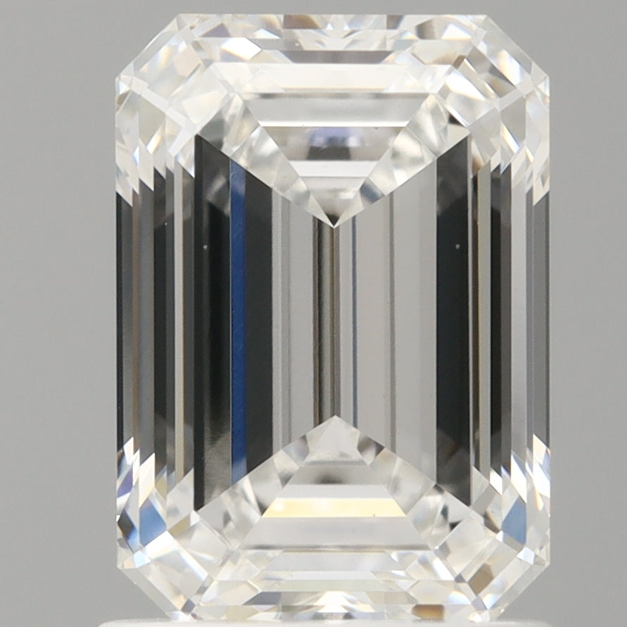 1.58 Carat Emerald Shaped, Ideal Cut, D Color, VVS2 Clarity, IGI Certified Lab Grown Diamond