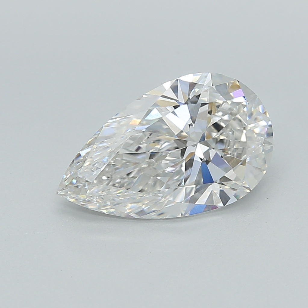 2.01 Carat Pear Shaped, Ideal Cut, F Color, VVS2 Clarity, IGI Certified Lab Grown Diamond