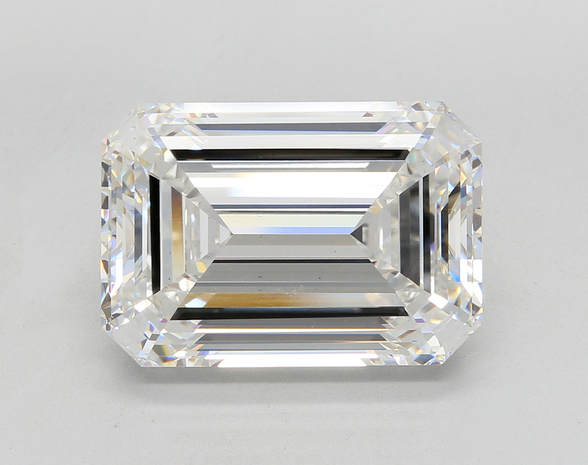 15.25 Carat Emerald Shaped, Ideal Cut, E Color, VS2 Clarity, IGI Certified Lab Grown Diamond