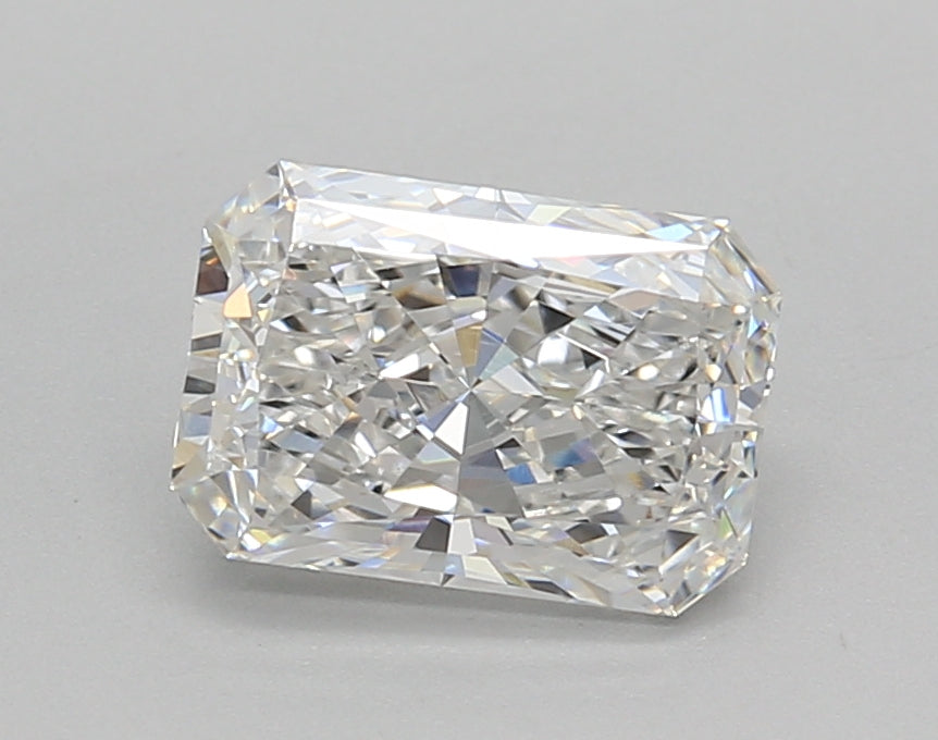 1.52 Carat Radiant Shaped, Excellent Cut, E Color, VVS2 Clarity, IGI Certified Lab Grown Diamond