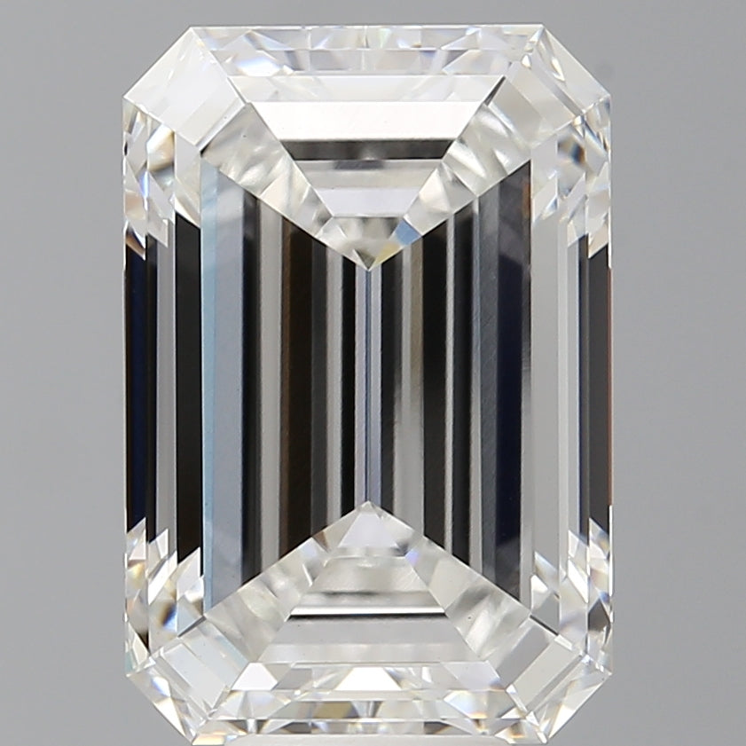 8.58 Carat Emerald Shaped, Ideal Cut, F Color, VVS2 Clarity, IGI Certified Lab Grown Diamond