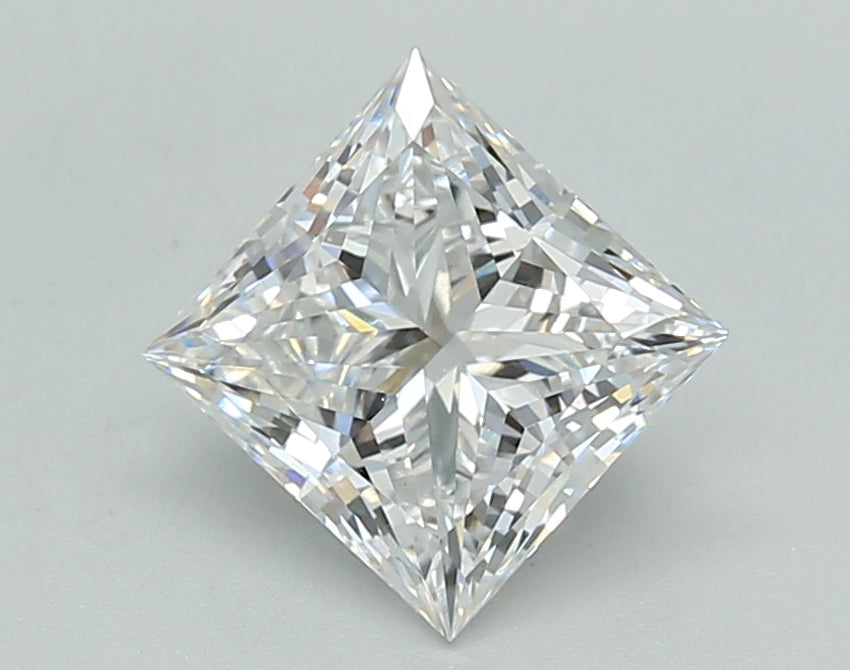 1.50 Carat Princess Shaped, Excellent Cut, D Color, VVS2 Clarity, IGI Certified Lab Grown Diamond
