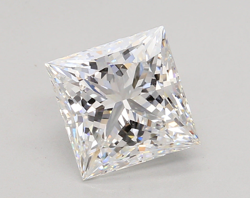 3.06 Carat Princess Shaped, Ideal Cut, E Color, VVS2 Clarity, IGI Certified Lab Grown Diamond