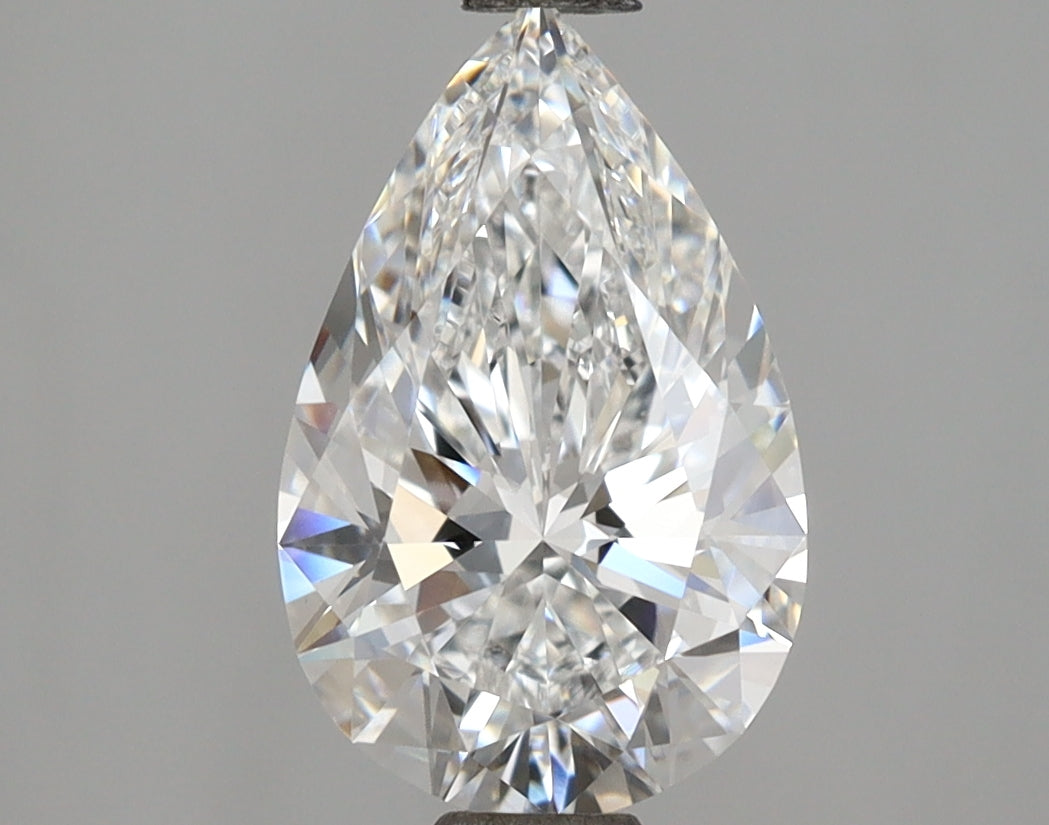 2.10 Carat Pear Shaped, Ideal Cut, D Color, VVS2 Clarity, IGI Certified Lab Grown Diamond