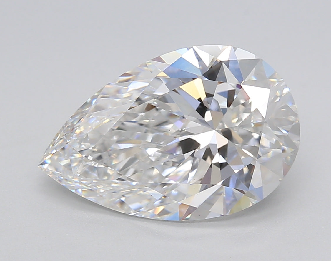 4.01 Carat Pear Shaped, Ideal Cut, E Color, VS2 Clarity, GIA Certified Lab Grown Diamond