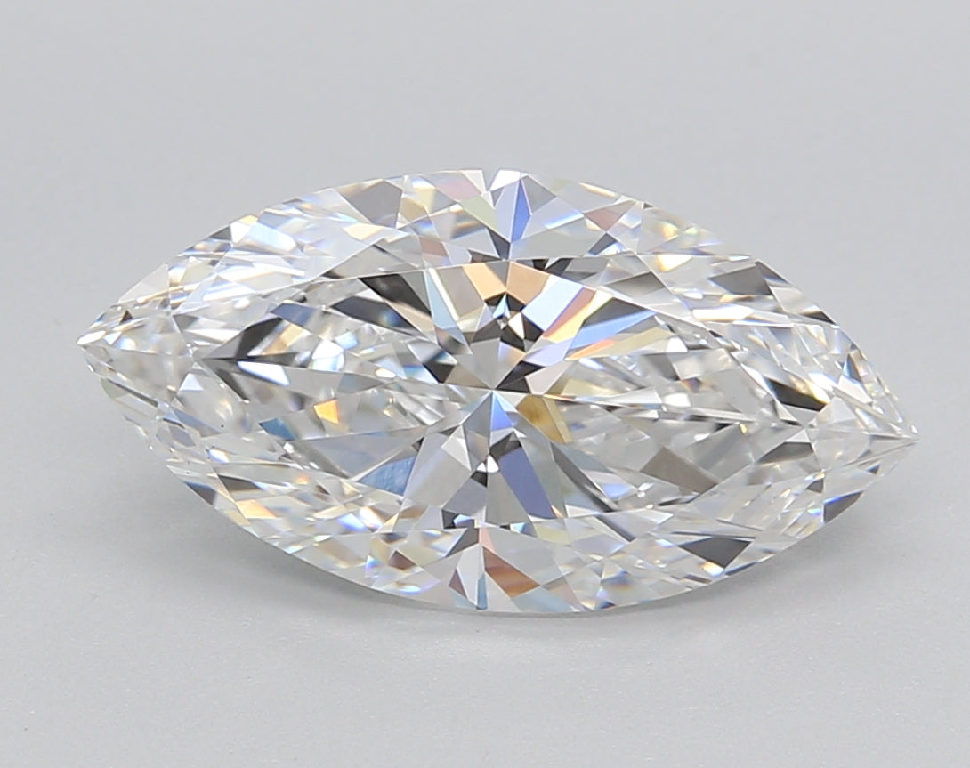 3.02 Carat Marquise Shaped, Excellent Cut, D Color, VS1 Clarity, IGI Certified Lab Grown Diamond