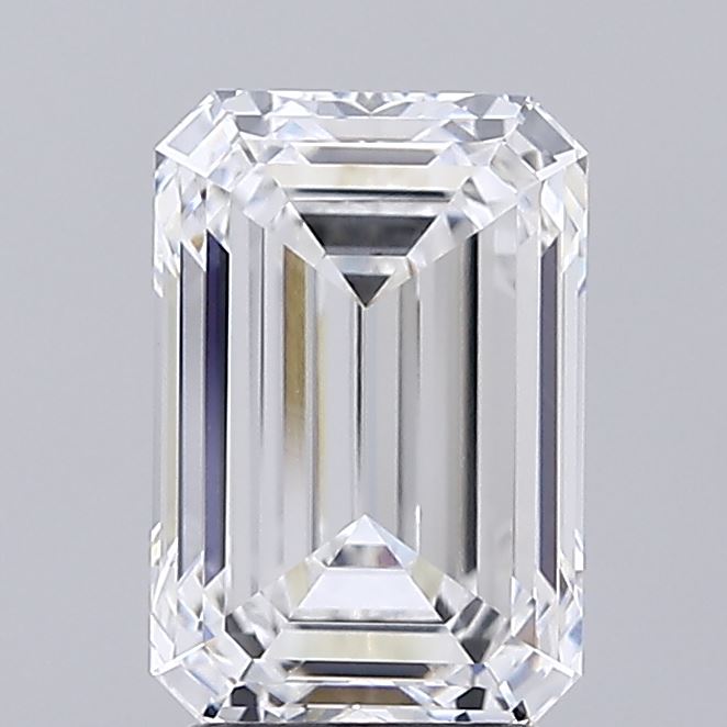 3.08 Carat Emerald Shaped, Ideal Cut, E Color, VVS1 Clarity, IGI Certified Lab Grown Diamond