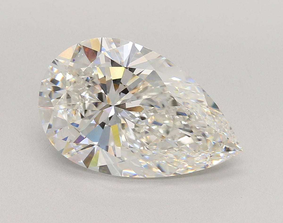 5.56 Carat Pear Shaped, Ideal Cut, F Color, VS1 Clarity, IGI Certified Lab Grown Diamond