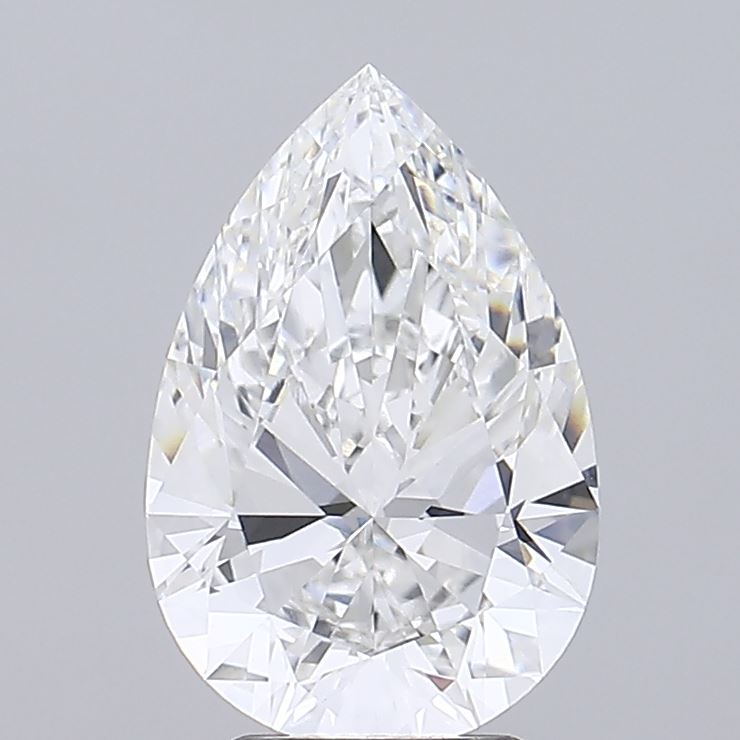 4.02 Carat Pear Shaped, Ideal Cut, E Color, VVS2 Clarity, IGI Certified Lab Grown Diamond