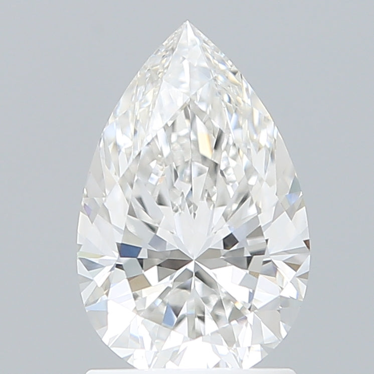 1.60 Carat Pear Shaped, Ideal Cut, F Color, VVS1 Clarity, IGI Certified Lab Grown Diamond