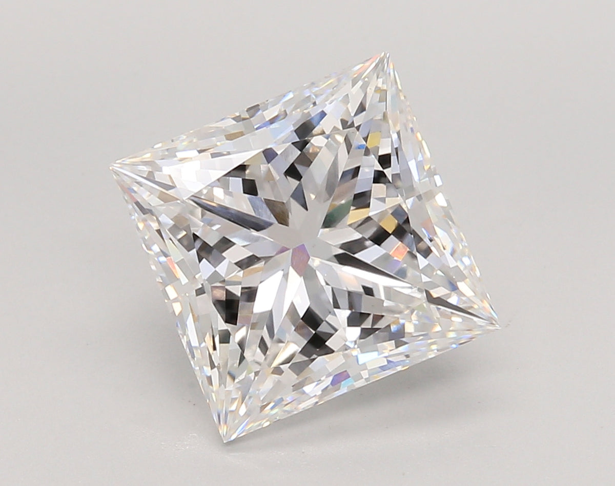 5.04 Carat Princess Shaped, Ideal Cut, E Color, VS1 Clarity, IGI Certified Lab Grown Diamond