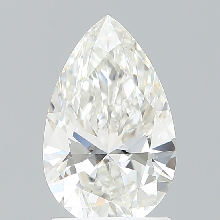 1.59 Carat Pear Shaped, Ideal Cut, F Color, VS1 Clarity, IGI Certified Lab Grown Diamond