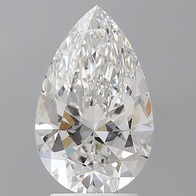 3.07 Carat Pear Shaped, Ideal Cut, F Color, VS1 Clarity, IGI Certified Lab Grown Diamond