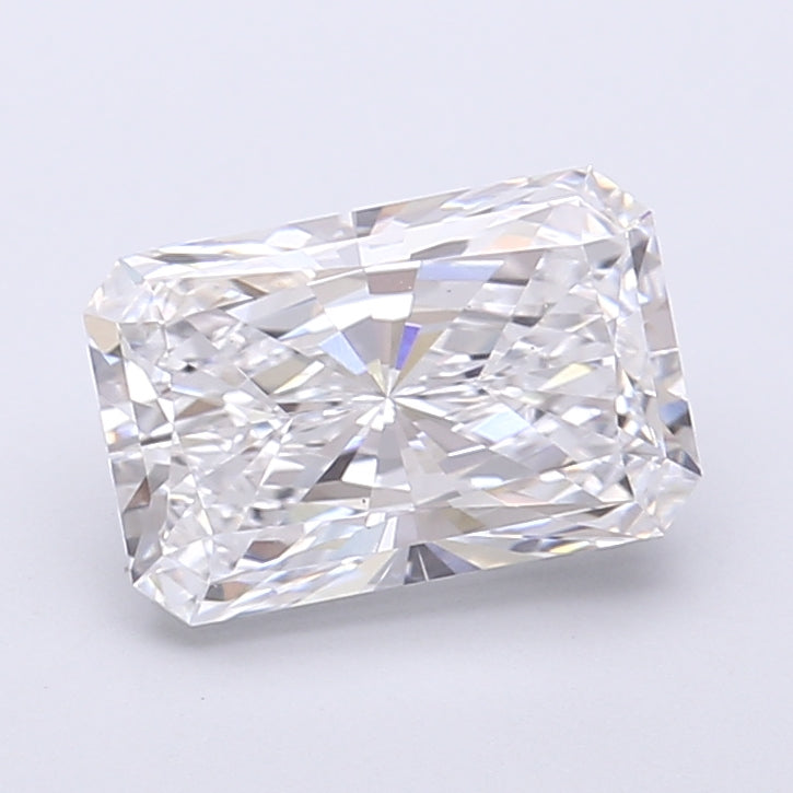 2.05 Carat Radiant Shaped, Very Good Cut, D Color, VS1 Clarity, IGI Certified Lab Grown Diamond