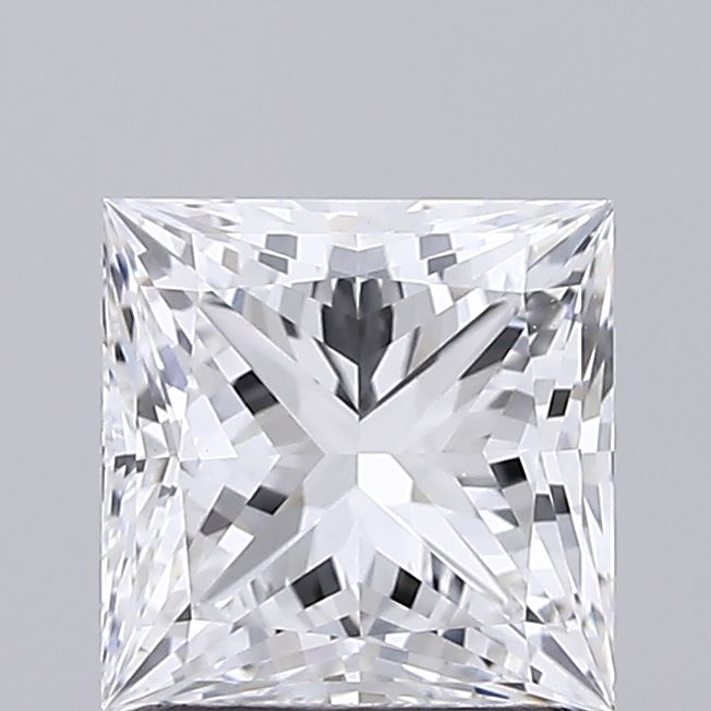 1.52 Carat Princess Shaped, Ideal Cut, D Color, VVS2 Clarity, IGI Certified Lab Grown Diamond