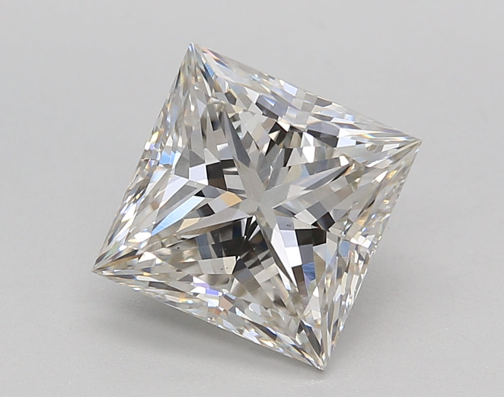 3.02 Carat Princess Shaped, Ideal Cut, H Color, VS2 Clarity, IGI Certified Lab Grown Diamond