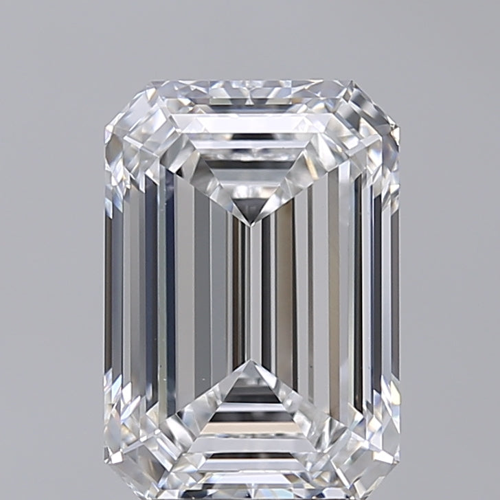 4.00 Carat Emerald Shaped, Excellent Cut, D Color, VVS2 Clarity, IGI Certified Lab Grown Diamond