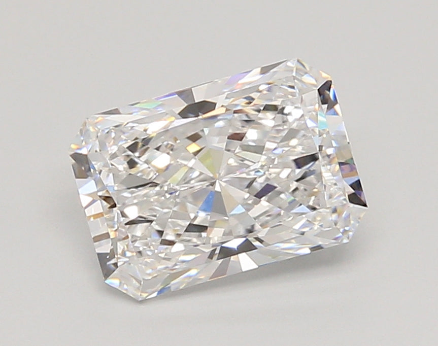 2.06 Carat Radiant Shaped, Ideal Cut, D Color, VVS2 Clarity, IGI Certified Lab Grown Diamond