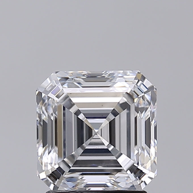 2.02 Carat Asscher Shaped, Excellent Cut, D Color, VS1 Clarity, IGI Certified Lab Grown Diamond
