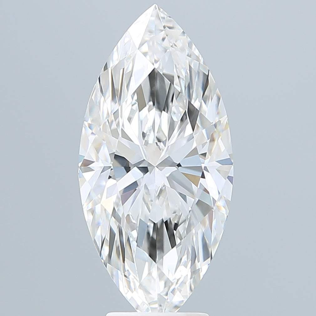 5.09 Carat Marquise Shaped, Ideal Cut, F Color, VVS2 Clarity, IGI Certified Lab Grown Diamond