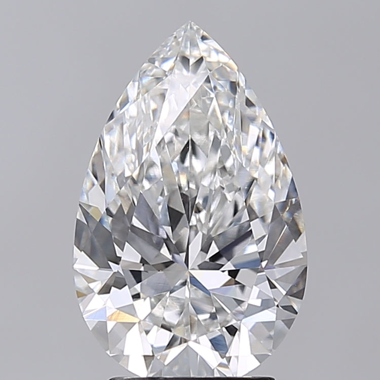 3.02 Carat Pear Shaped, Ideal Cut, F Color, VVS2 Clarity, IGI Certified Lab Grown Diamond