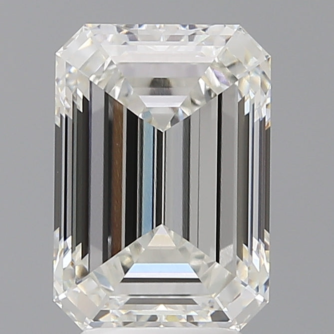 4.09 Carat Emerald Shaped, Ideal Cut, F Color, VVS2 Clarity, IGI Certified Lab Grown Diamond
