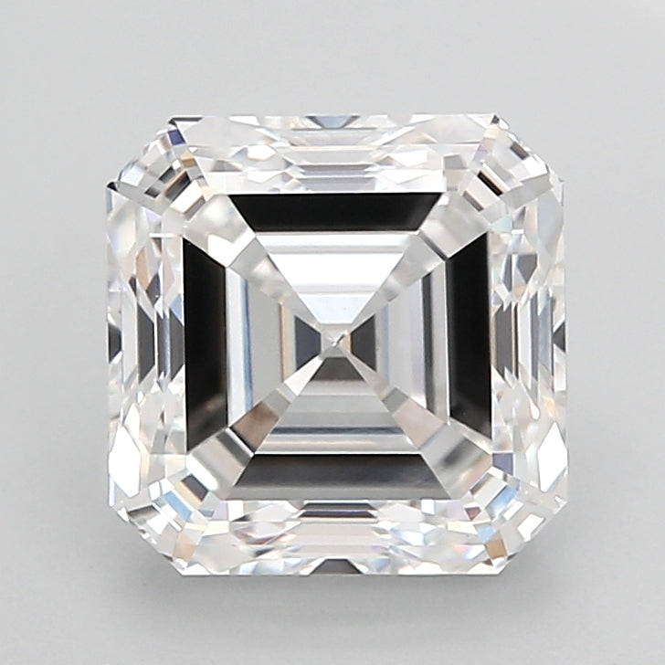 3.04 Carat Asscher Shaped, Ideal Cut, E Color, VVS2 Clarity, IGI Certified Lab Grown Diamond