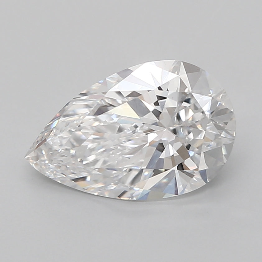 2.55 Carat Pear Shaped, Very Good Cut, D Color, VS1 Clarity, IGI Certified Lab Grown Diamond