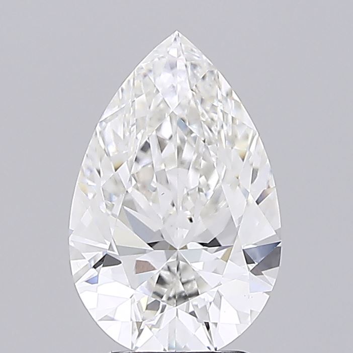 3.00 Carat Pear Shaped, Ideal Cut, F Color, VVS2 Clarity, IGI Certified Lab Grown Diamond