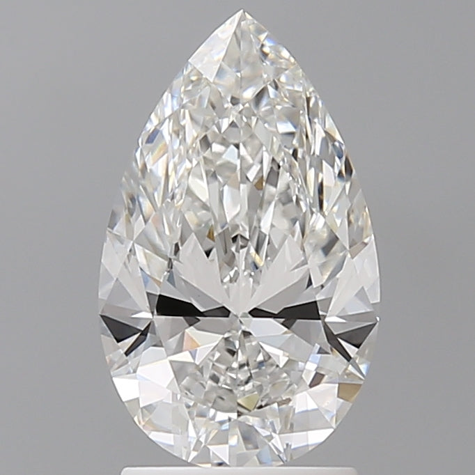 2.10 Carat Pear Shaped, Ideal Cut, F Color, VVS2 Clarity, IGI Certified Lab Grown Diamond