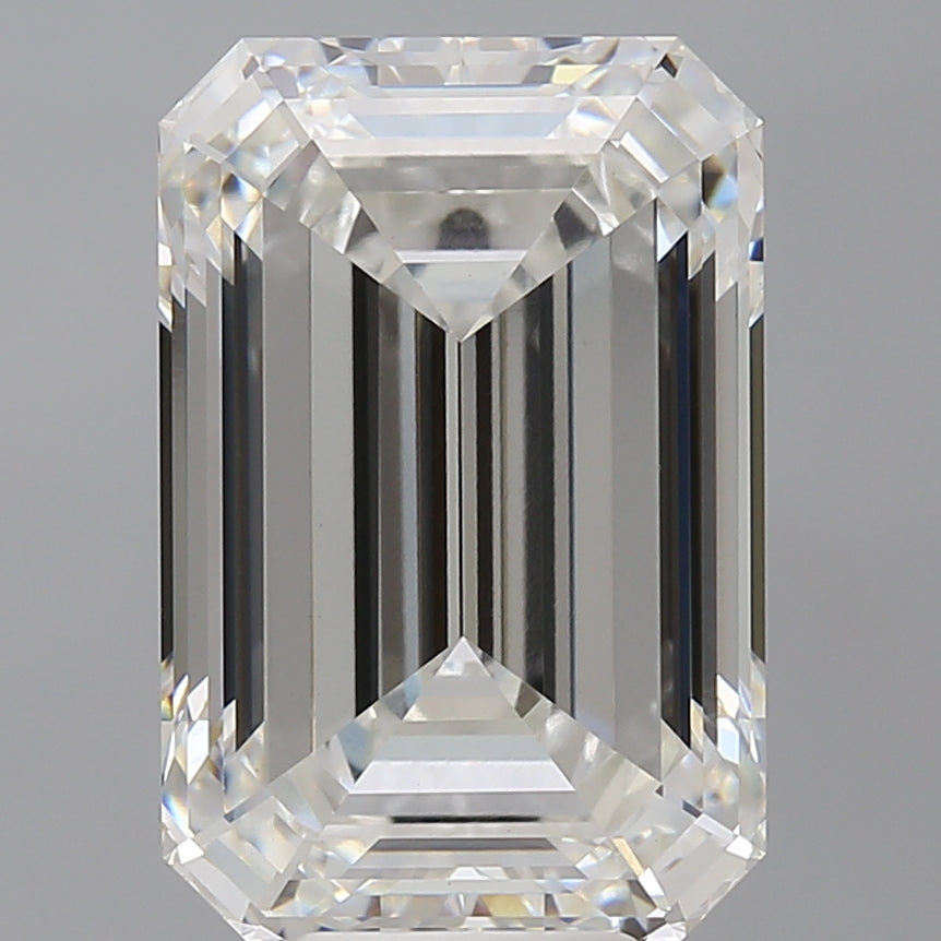 9.10 Carat Emerald Shaped, Ideal Cut, F Color, VVS2 Clarity, IGI Certified Lab Grown Diamond