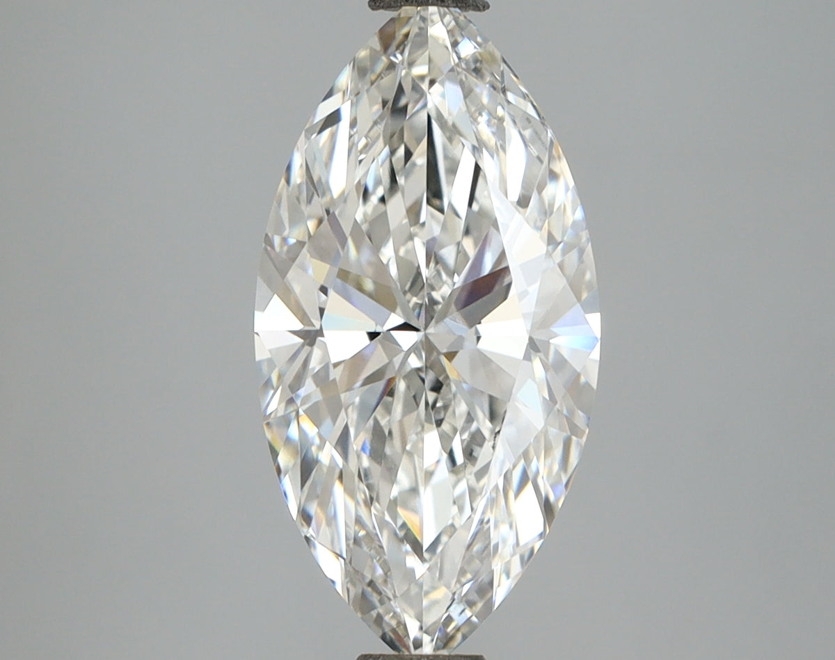 3.07 Carat Marquise Shaped, Ideal Cut, F Color, VVS2 Clarity, IGI Certified Lab Grown Diamond