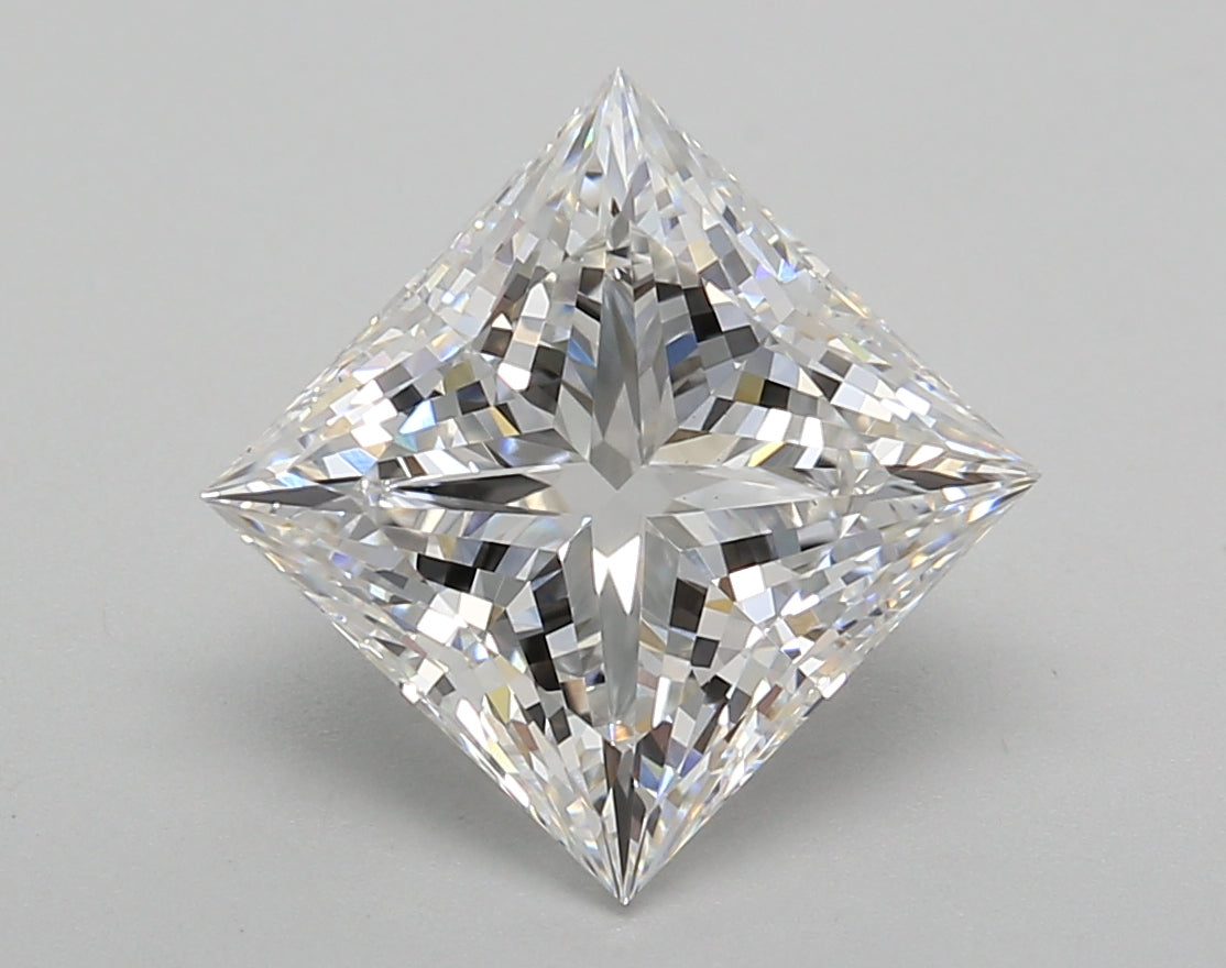 3.51 Carat Princess Shaped, Excellent Cut, E Color, VS1 Clarity, IGI Certified Lab Grown Diamond
