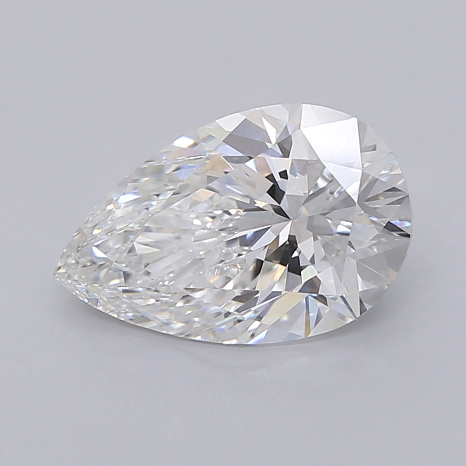 3.05 Carat Pear Shaped, Excellent Cut, E Color, VVS2 Clarity, IGI Certified Lab Grown Diamond