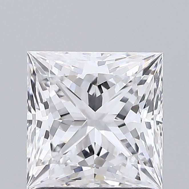 1.57 Carat Princess Shaped, Ideal Cut, D Color, VVS2 Clarity, IGI Certified Lab Grown Diamond