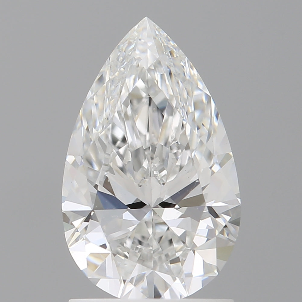 1.59 Carat Pear Shaped, Ideal Cut, E Color, VS1 Clarity, IGI Certified Lab Grown Diamond