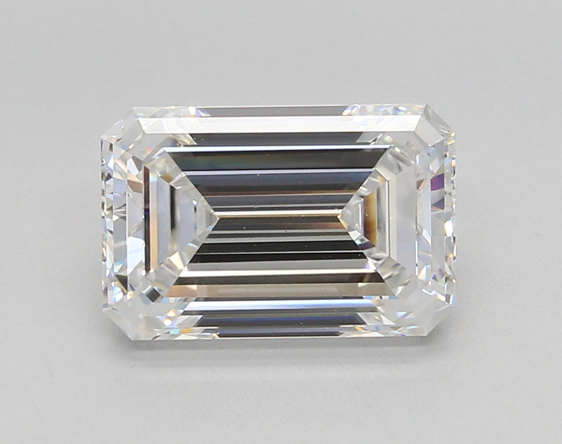 4.07 Carat Emerald Shaped, Ideal Cut, F Color, VS1 Clarity, IGI Certified Lab Grown Diamond
