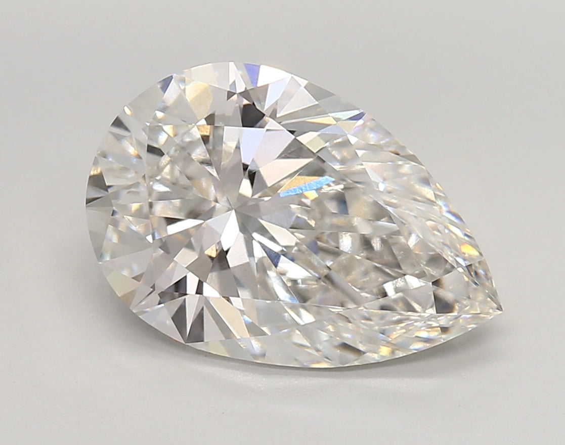 4.17 Carat Pear Shaped, Very Good Cut, F Color, VVS2 Clarity, IGI Certified Lab Grown Diamond