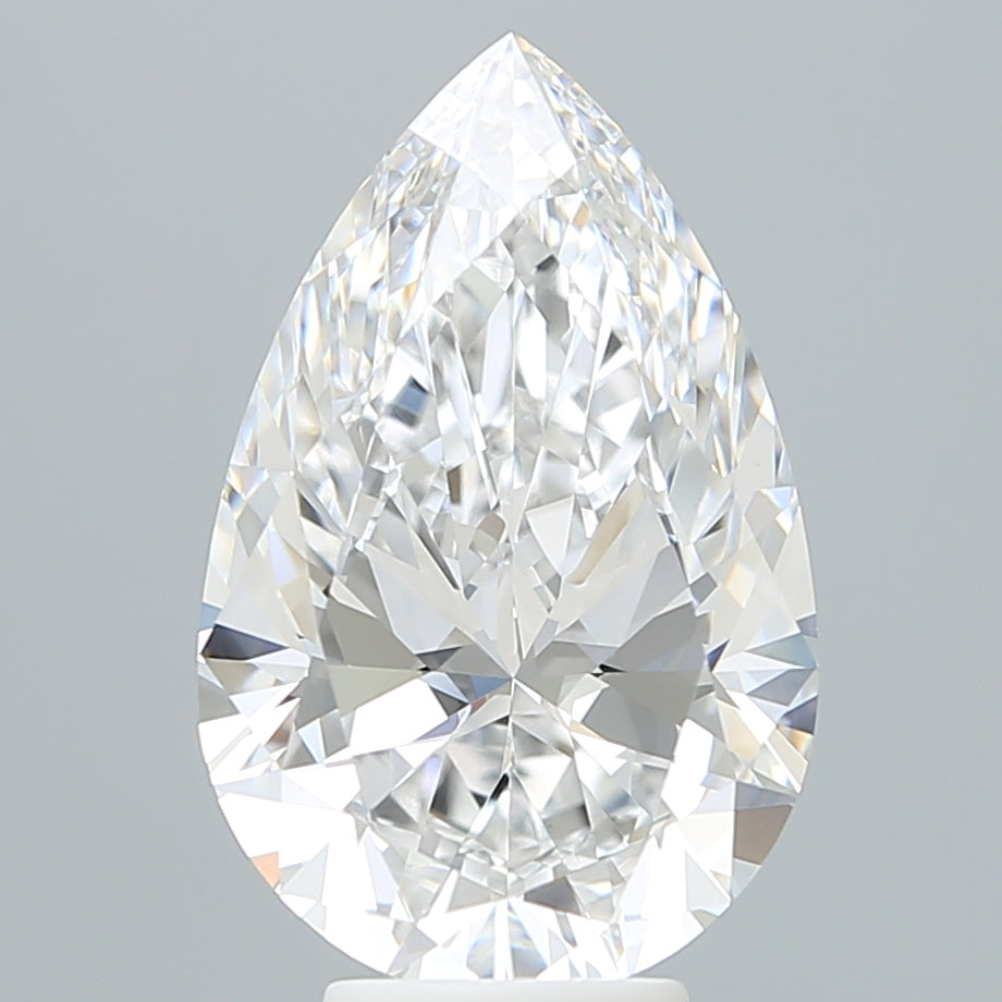 5.88 Carat Pear Shaped, Ideal Cut, E Color, VVS2 Clarity, IGI Certified Lab Grown Diamond