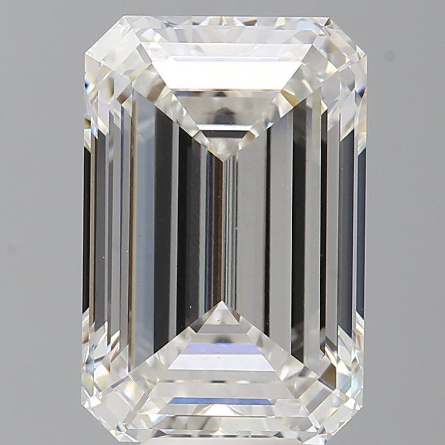 9.07 Carat Emerald Shaped, Ideal Cut, F Color, VVS2 Clarity, IGI Certified Lab Grown Diamond
