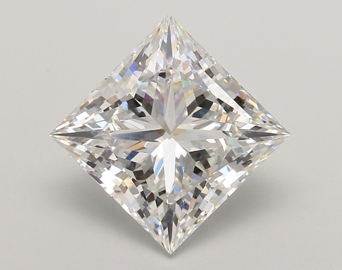 5.07 Carat Princess Shaped, Ideal Cut, E Color, VVS2 Clarity, IGI Certified Lab Grown Diamond